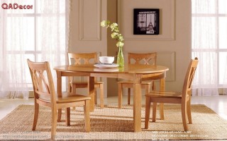 Bộ bàn ghế phòng ăn gỗ Sồi Nga BA16