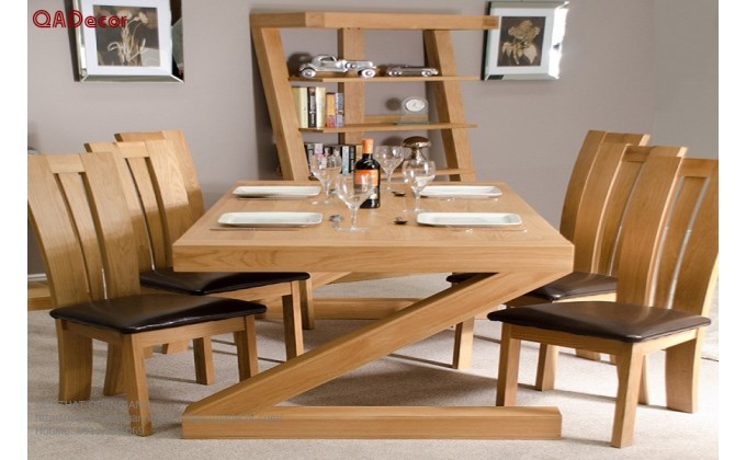 Bộ bàn ghế phòng ăn hiện đại gỗ Sồi Nga BA22