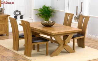 Bộ bàn ghế phòng ăn gỗ Sồi Nga BA45