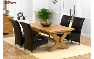 Bộ bàn ghế phòng ăn gỗ Sồi Nga BA48