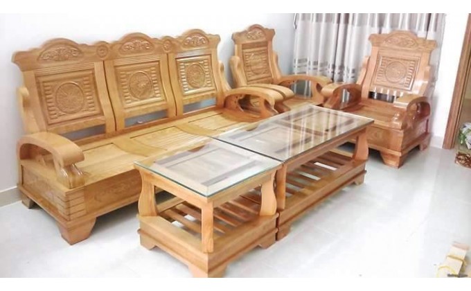 Bộ bàn ghế phòng khách gỗ xoan đào