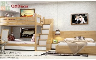 Giường ngủ có bàn học