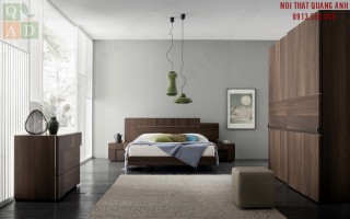 Thiết kế nội thất phòng ngủ gỗ Óc chó Walnut PN63