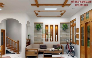 Những mẫu sofa gỗ góc cho phòng khách đẹp SFG91