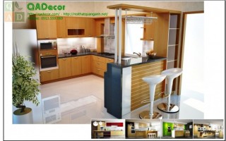 Tủ bếp gỗ tự nhiên xoan đào