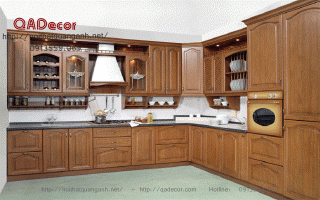 Tủ bếp gỗ tự nhiên Xoan đào TBG1