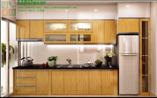 Tủ bếp gỗ Sồi Nga TBGS9