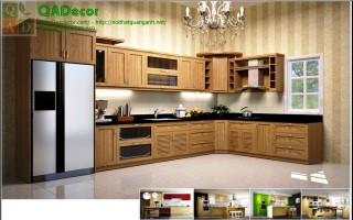 Tủ bếp gỗ góc chữ L - TBG02