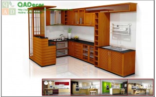Tủ bếp gỗ tự nhiên  TBU3