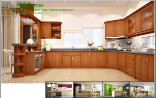 Mẫu tủ bếp gỗ đẹp sang trọng  TBG1