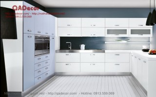 Mẫu tủ bếp hình chữ U - TBA401
