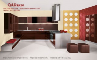 Tủ bếp gỗ Acrylic TBA601