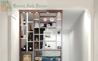 Vách ngăn cầu thang bằng gỗ vn107